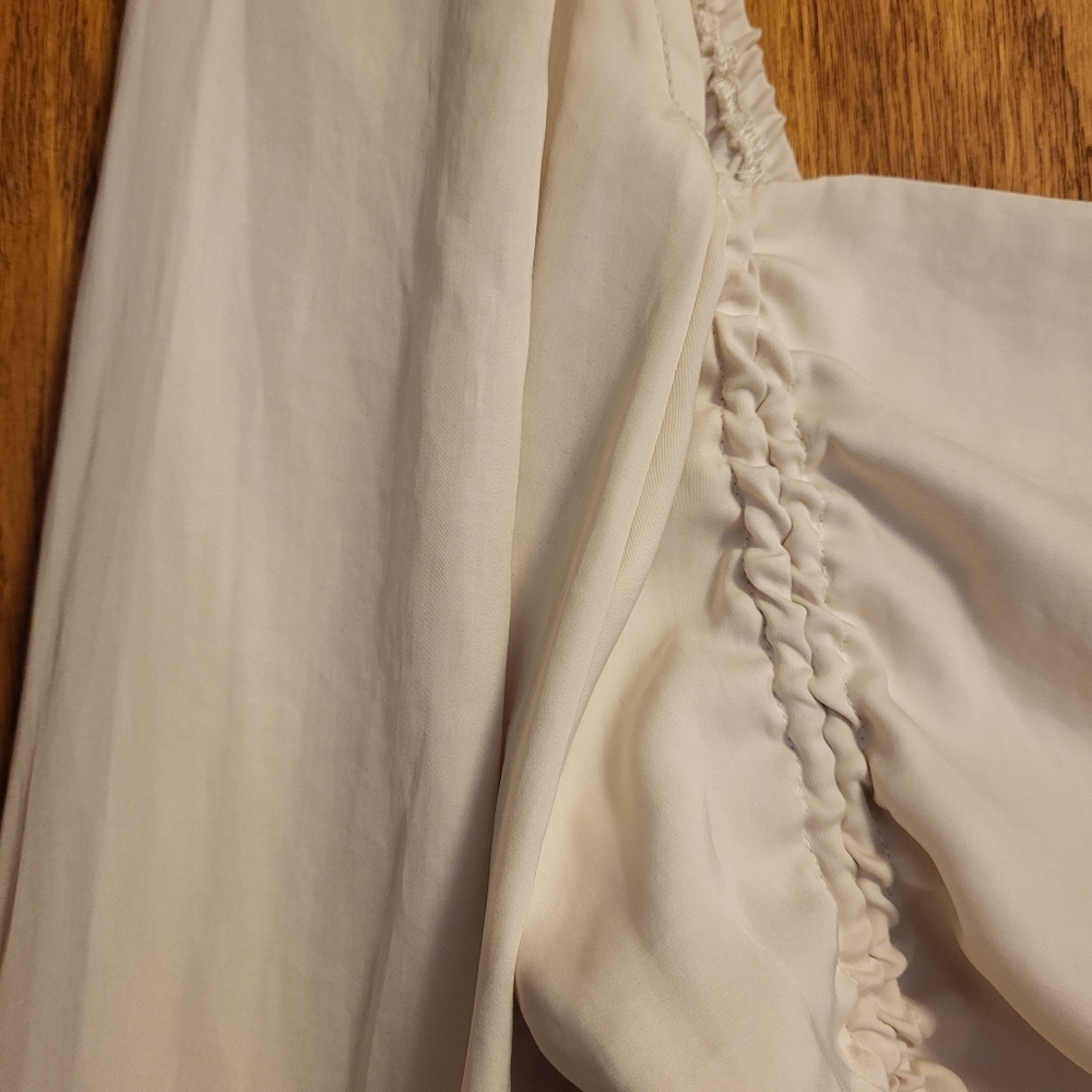 Mable Cream Ruched Drawstring Dress Size Medium - Picture 3 of 7